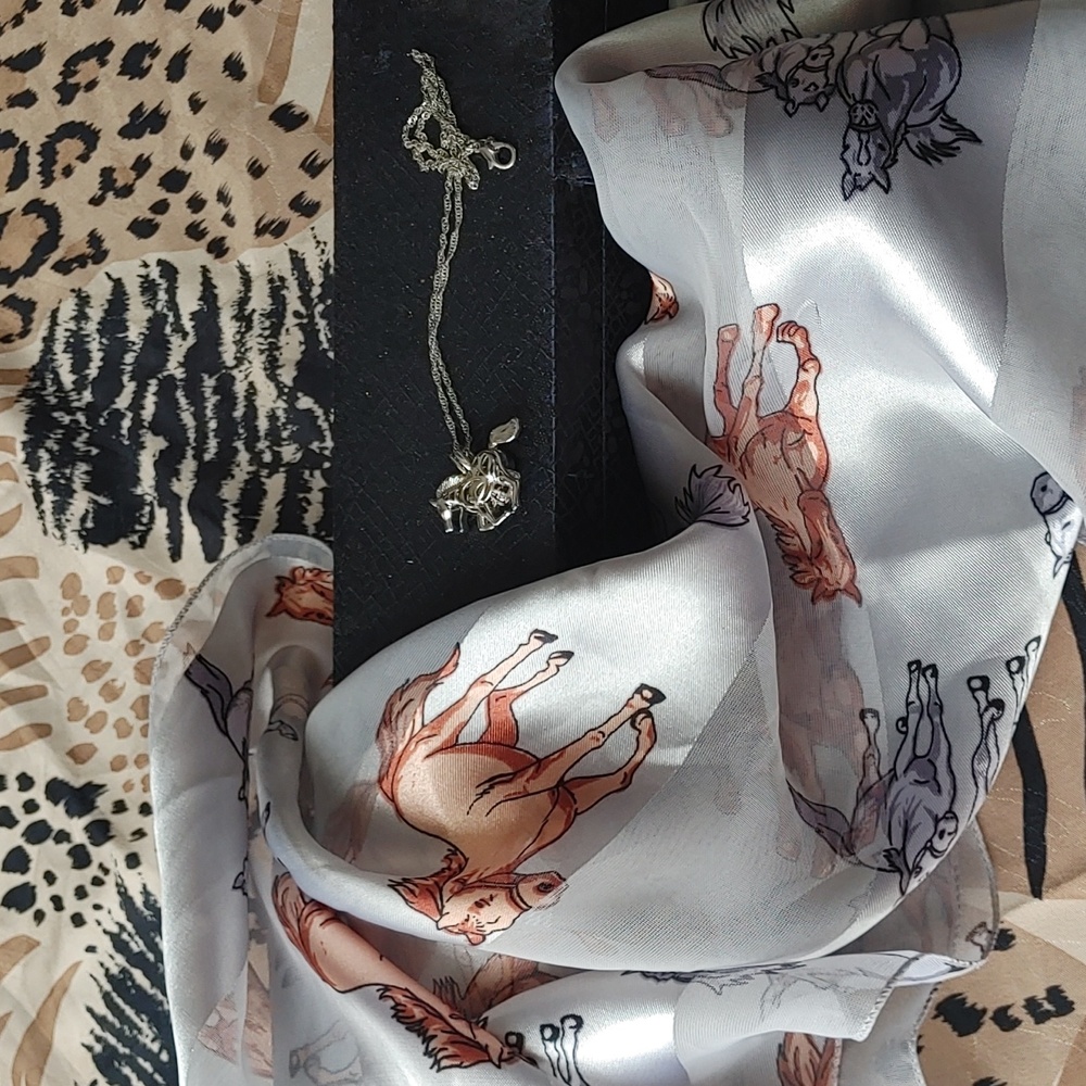 Horse Scarf And Essential Oil Necklace
